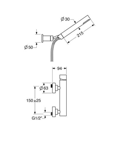 Amalia – Monocomando doccia esterno con duplex e varie rifiniture