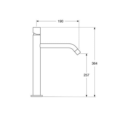 Amalia – Monocomando lavabo prolungato senza scarico e varie rifiniture