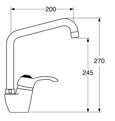 Elite – Monocomando lavello leva laterale canna a L con varie rifiniture