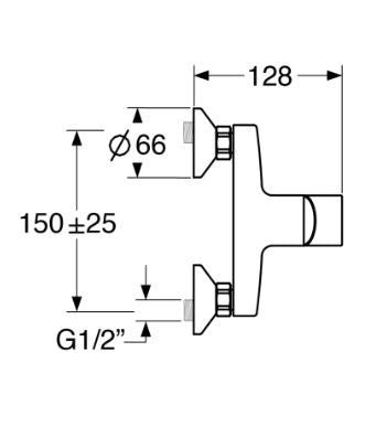 Fly – Monocomando doccia esterno frontale senza duplex con varie rifiniture
