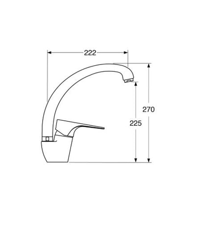 Fly – Monocomando lavello basso leva laterale con varie rifiniture