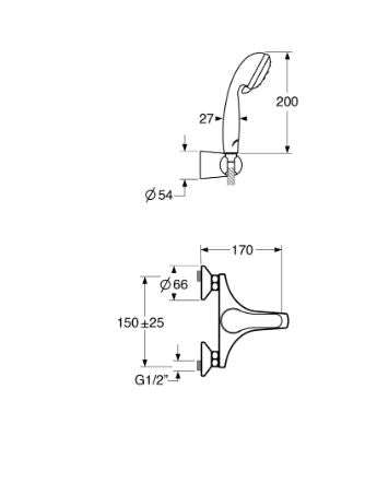 Fly – Monocomando vasca leva superiore con duplex e varie rifiniture