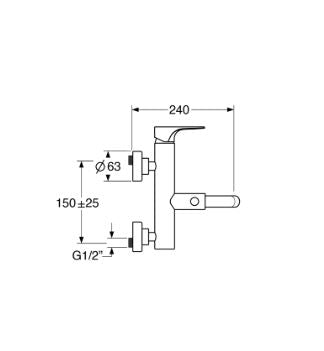 Fly – Monocomando vasca leva laterale senza duplex