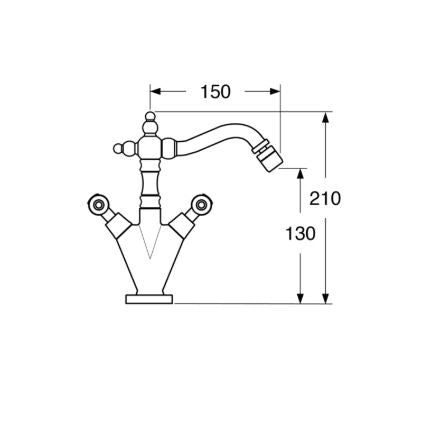 Iris – Monoforo bidet con scarico e viarie rifiniture