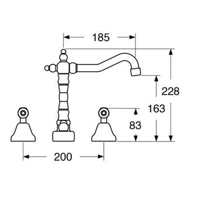 Iris – Batteria lavabo canna girevole con scarico e viarie rifiniture