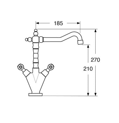 Iris – Monoforo lavabo con scarico e viarie rifiniture