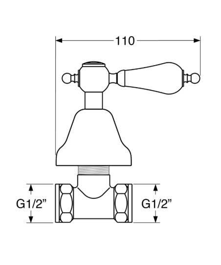 Iris – Rubinetto arresto – incasso 1/2″
