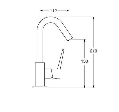 Rubino – Monocomando lavabo leva laterale con varie rifiniture senza scarico