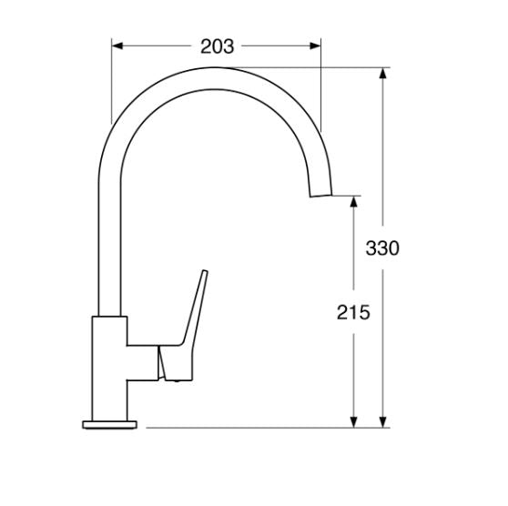 Rubino – Monocomando lavello leva laterale con varie rifiniture