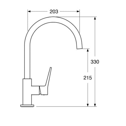 Rubino – Monocomando lavello leva laterale con varie rifiniture
