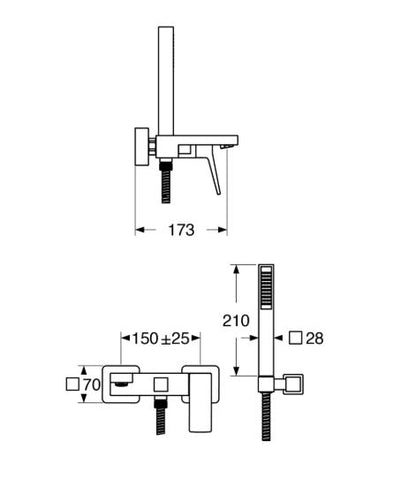 Rubino – Monocomando vasca con duplex e varie rifiniture