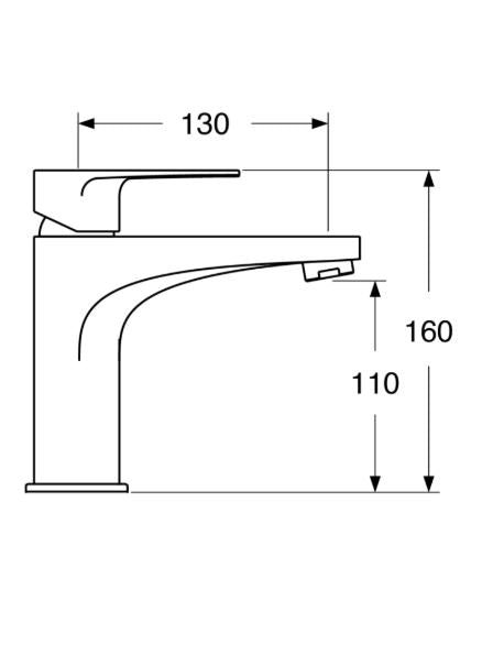 Line - Monocomando lavabo alto senza scarico