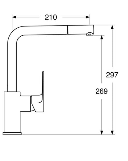 Line - Monocomando lavello doccia estraibile "pull-out" con varie rifiniture