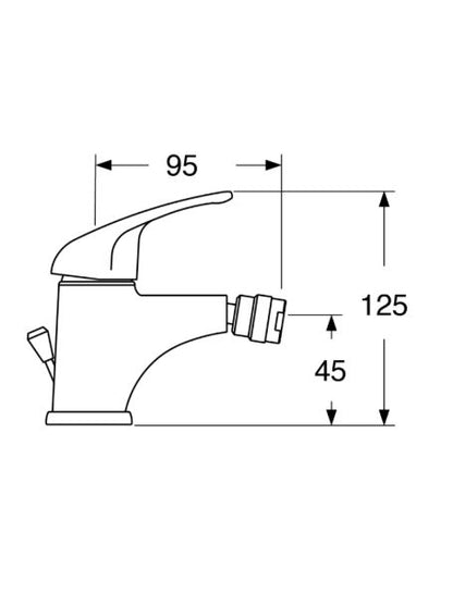 Ciao - Monocomando bidet con scarico e base in pvc cromata