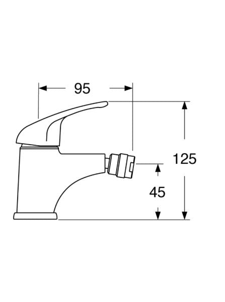 Ciao - Monocomando bidet senza scarico e base in pvc cromata