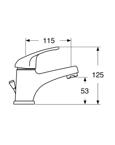 Ciao - Monocomando lavabo con scarico e base in pvc cromata