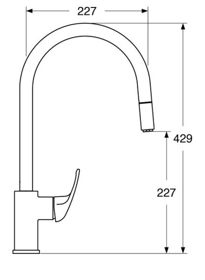 Ciao - Monocomando lavello doccia estraibile "Pull down" con varie rifiniture