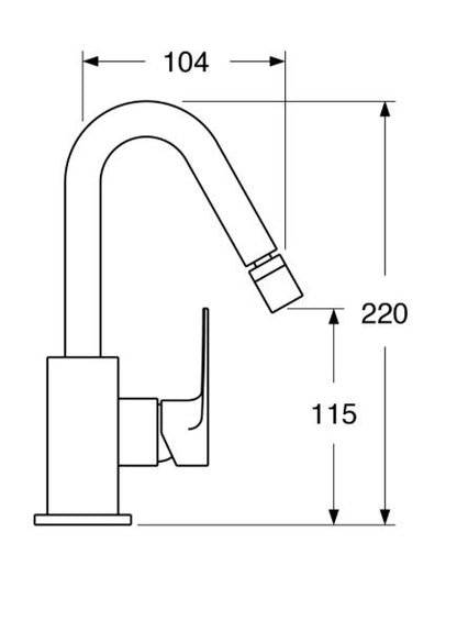 Line - Monocomando bidet leva laterale con scarico a pressione