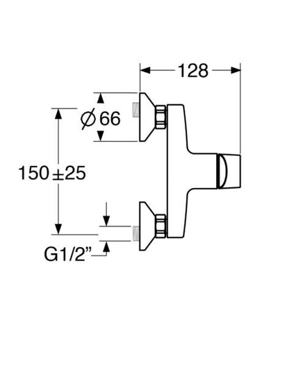 Line - Monocomando doccia esterno frontale senza duplex