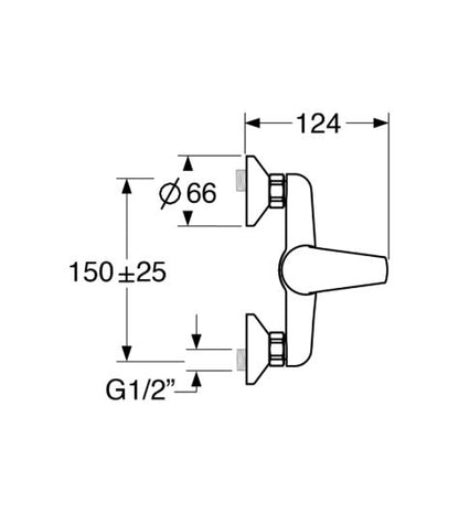 Line - Monocomando doccia esterno senza duplex