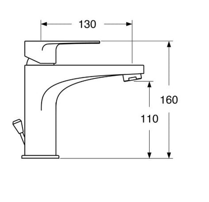 Line - Monocomando lavabo alto con scarico