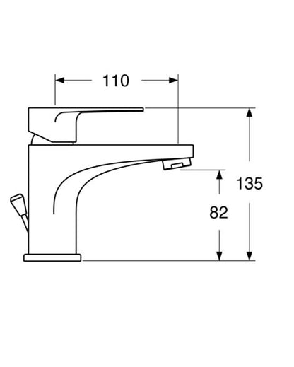 Line - Monocomando lavabo con scarico