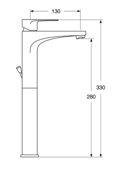 Line - Monocomando lavabo prolungato con scarico