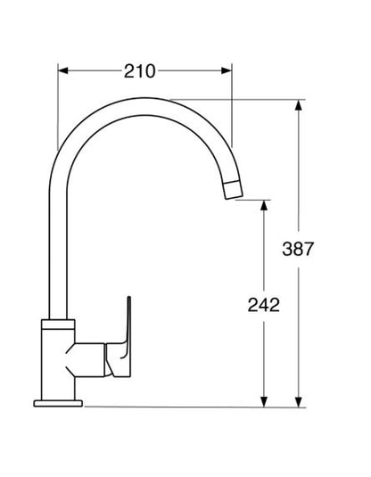 Line - Monocomando lavello leva laterale frontale