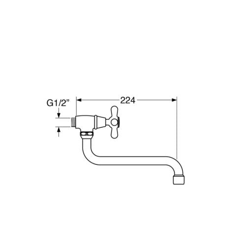 Maya - Rubinetto a snodo 1/2" con varie rifiniture