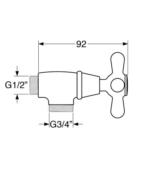 Maya - Rubinetto attacco lavatrice 1/2" x 3/4" con varie rifiniture
