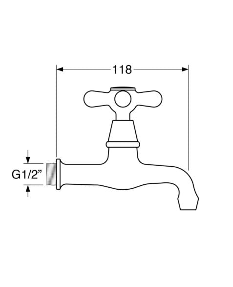 Maya - Rubinetto prolungato 1/2" con varie rifiniture