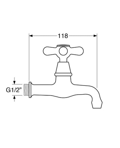 Maya - Rubinetto prolungato 1/2" con varie rifiniture