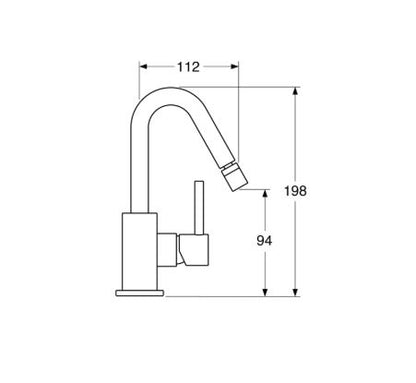 Micron - Monocomando bidet leva laterale con scarico a pressione e varie rifiniture