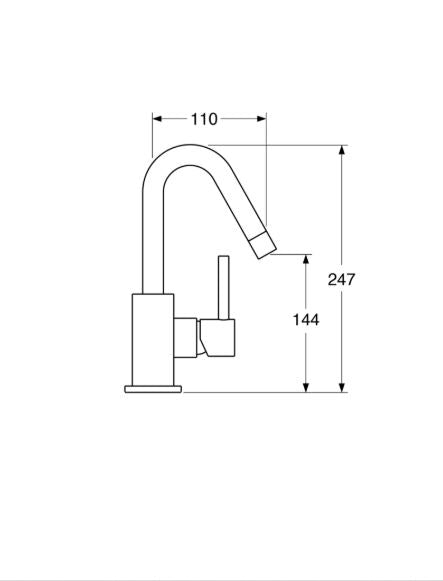 Micron - Monocomando lavabo leva laterale con scarico a pressione e varie rifiniture