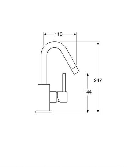 Micron - Monocomando lavabo leva laterale con scarico a pressione e varie rifiniture