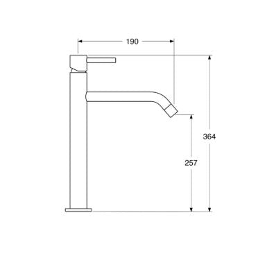 Micron - Monocomando lavabo prolungato senza scarico con varie rifiniture
