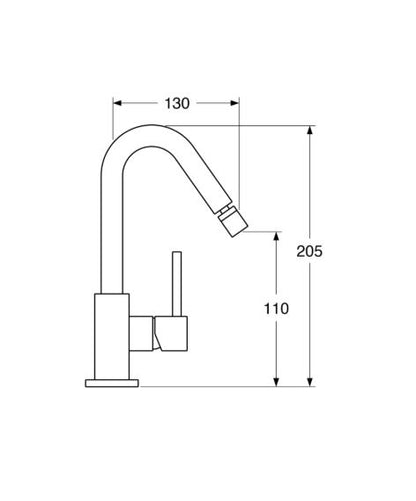 Quarzo - Monocomando bidet leva laterale con scarico a pressione