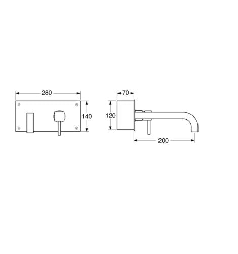 Quarzo - Monocomando lavabo da incasso con scarico a pressione