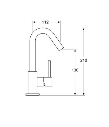 Quarzo - Monocomando lavabo leva laterale con scarico a pressione