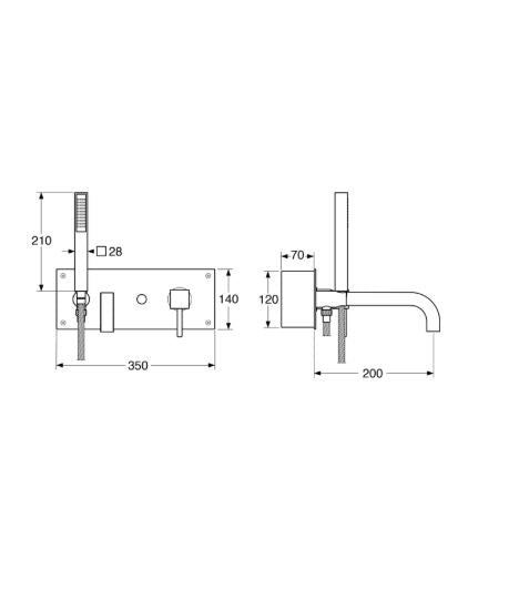 Quarzo - Monocomando vasca da incasso con duplex