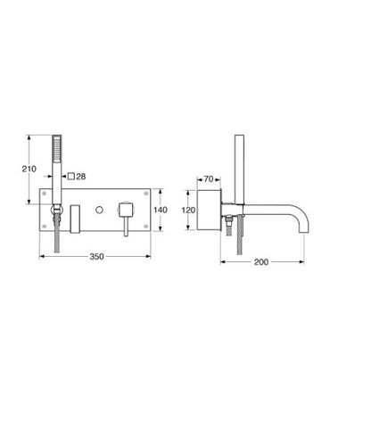 Quarzo - Monocomando vasca da incasso con duplex
