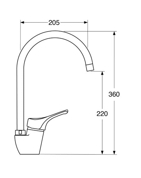 Trend - Monocomando lavello leva laterale canna Ø22 con varie rifiniture