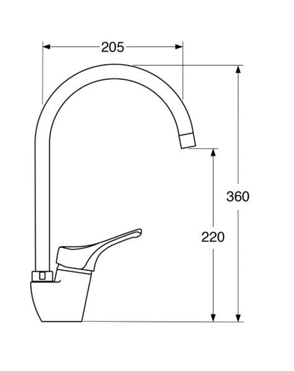 Trend - Monocomando lavello leva laterale canna Ø22 con varie rifiniture
