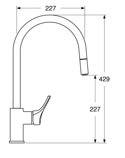 Trend - Monocomando lavello doccia estraibile "Pull down" con varie rifiniture