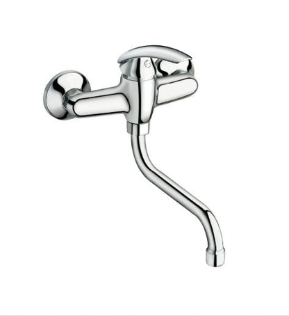 Smart - Monocomando lavello a muro con canna a "S" da 18cm