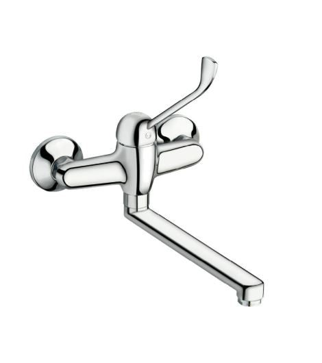 Smart - Monocomando lavello a muro leva clinica con canna piatta da 20cm