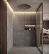 Shower & Wellness - Soffione a soffitto ispezionabile Skyplanet tondo di diametro Ø440, sistema di montaggio con molle aisi 316