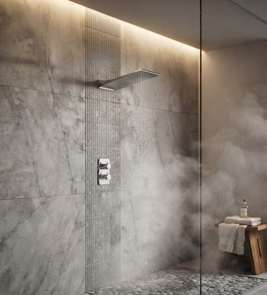 Shower & Wellness - Soffione One Evò a parete pioggia 500x200