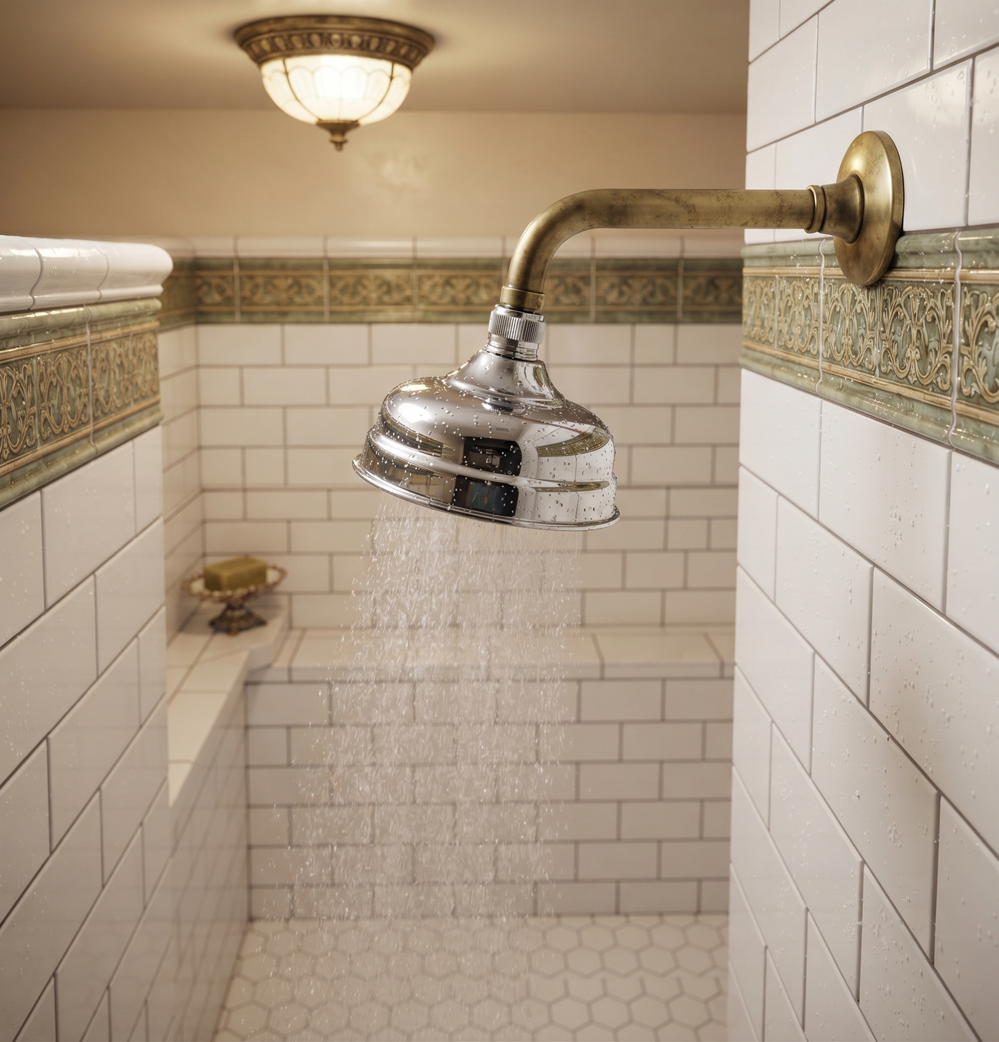 Shower & Wellness - Soffione vecchio stile in ottone di Ø150mm con varie rifiniture
