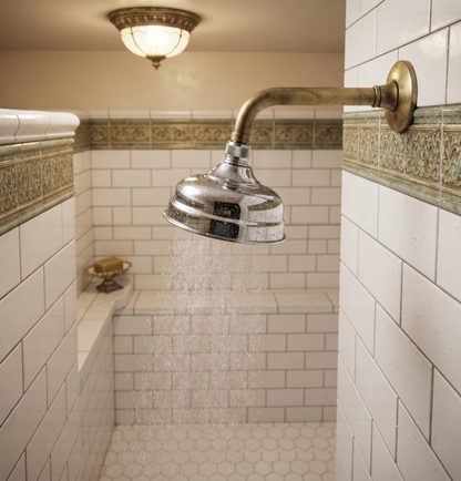 Shower & Wellness - Soffione vecchio stile in ottone di Ø150mm con varie rifiniture